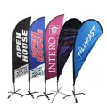 Outdoor Aluminium Windproof Teardrop Feather Flag